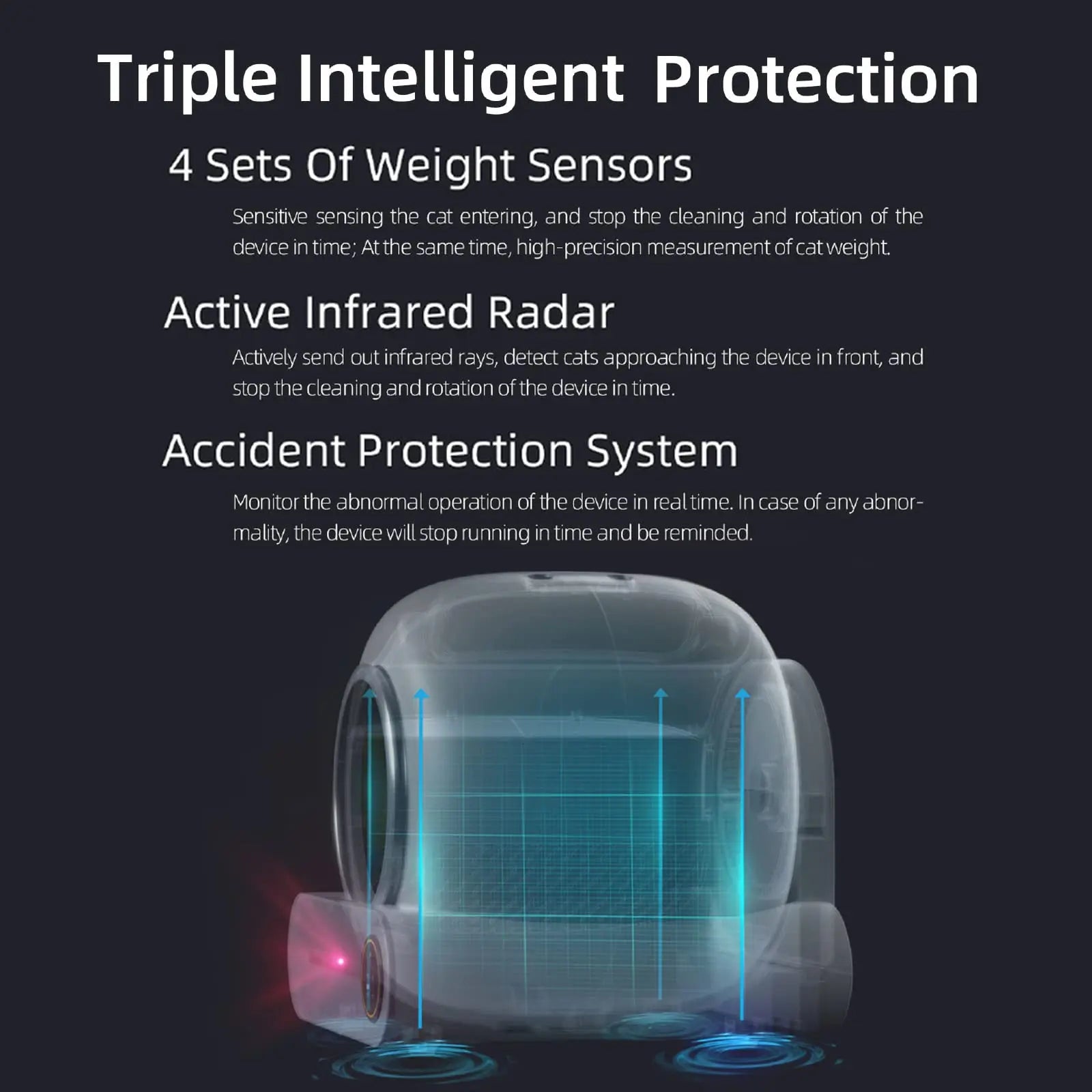 Tonepie Automatic Smart Cat Litter Box Self Cleaning App control  Pet Toilet Litter Tray Ionic Deodorizer Pet  Arenero Gato 65L