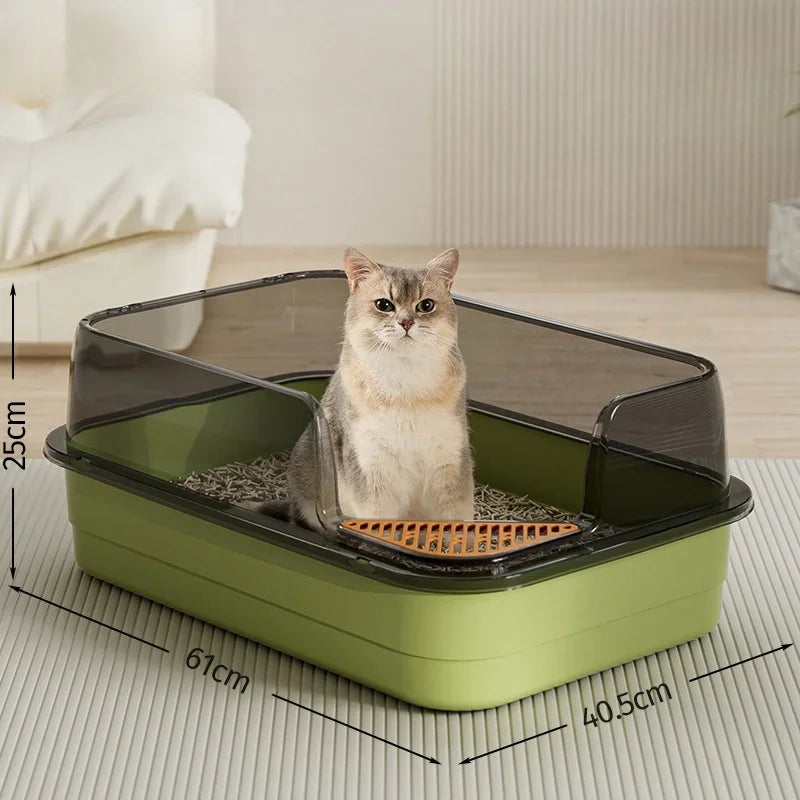 Extra Large Cat Litter Box Pet Sandbox Splashproof Cat Tray Cat Toilet Cleaning Basin Supplies Pet Toilet Kitten Tray Bedpan
