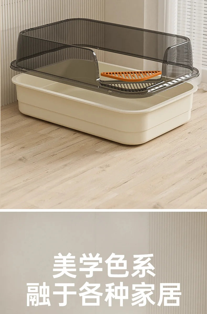 Extra Large Cat Litter Box Pet Sandbox Splashproof Cat Tray Cat Toilet Cleaning Basin Supplies Pet Toilet Kitten Tray Bedpan