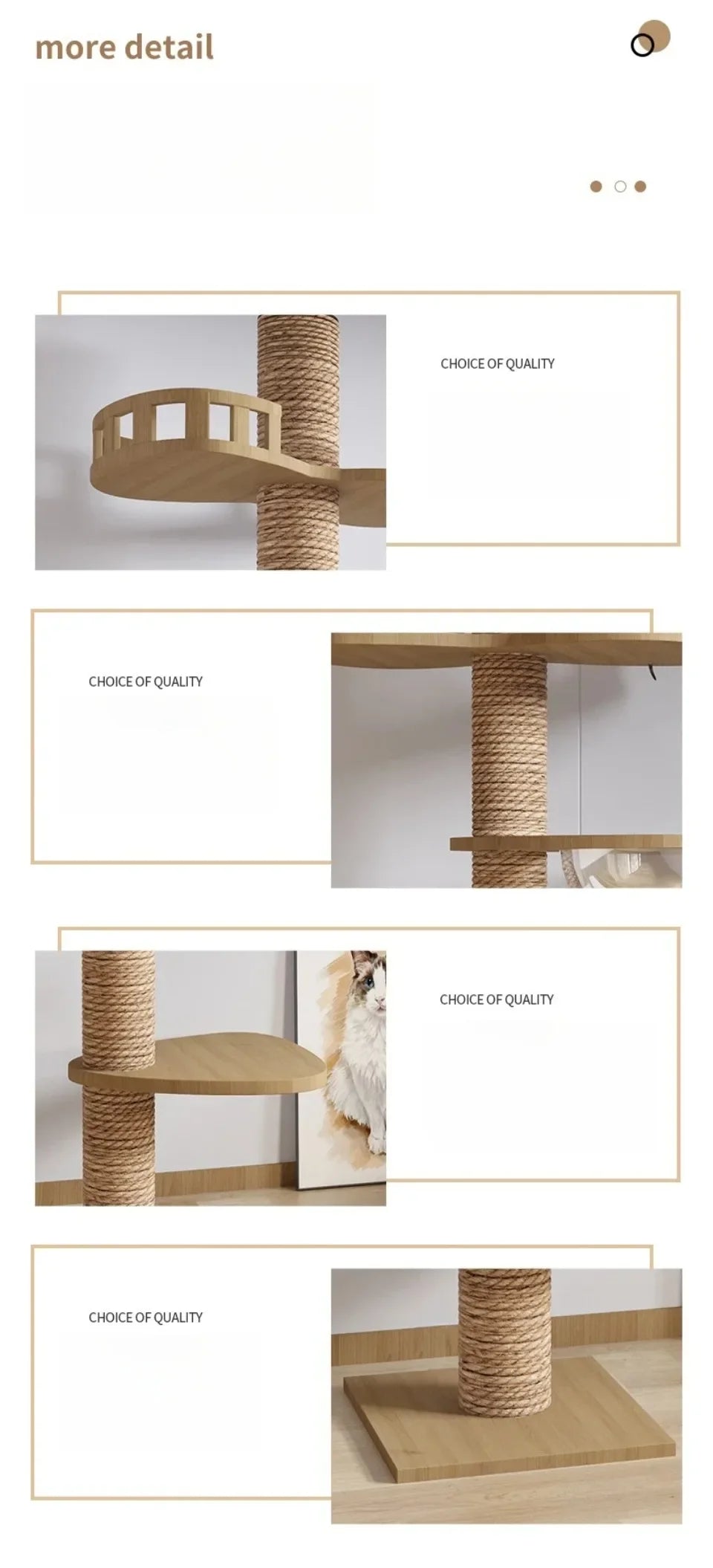 Cat Tree 5-Tier Floor to Ceiling Cat Tower Cactus Tall Climbing Tree with Scratching Post Hammock Dangling Ball for Indoor Cats