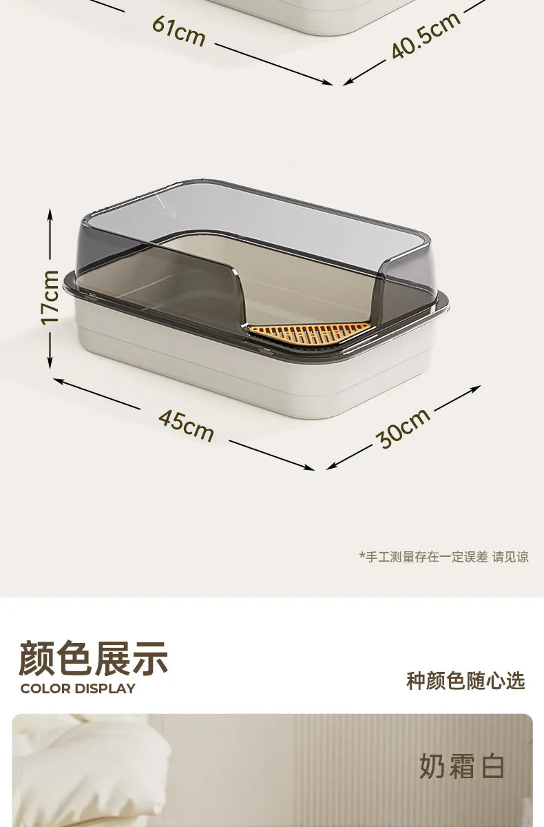 Extra Large Cat Litter Box Pet Sandbox Splashproof Cat Tray Cat Toilet Cleaning Basin Supplies Pet Toilet Kitten Tray Bedpan