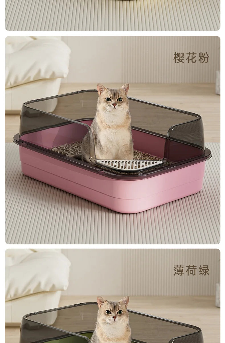Extra Large Cat Litter Box Pet Sandbox Splashproof Cat Tray Cat Toilet Cleaning Basin Supplies Pet Toilet Kitten Tray Bedpan