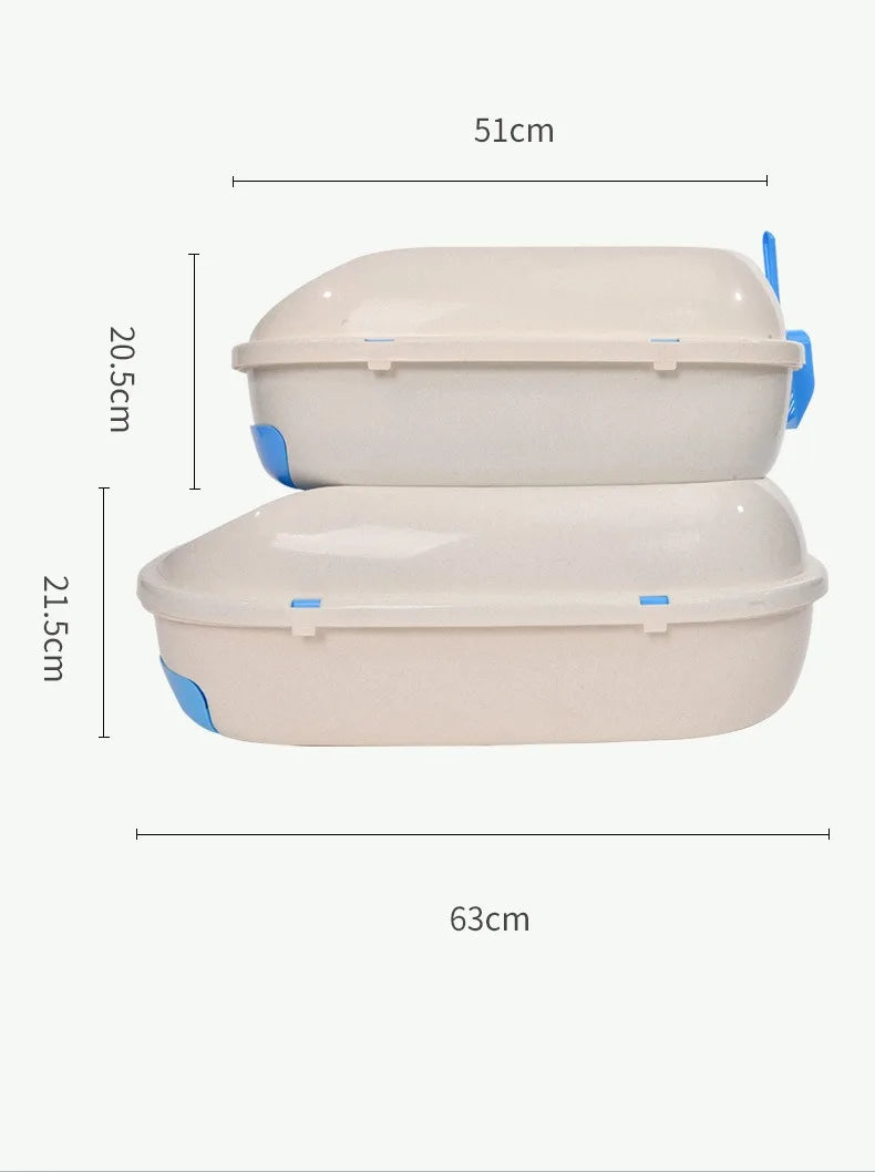 New Semi-closed Grid Drawer Double Cat Litter Pan Easy To Cleaning Extra Large Splash Proof for Pine Litter Pet Products