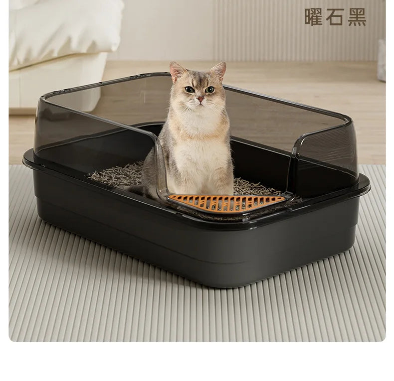 Extra Large Cat Litter Box Pet Sandbox Splashproof Cat Tray Cat Toilet Cleaning Basin Supplies Pet Toilet Kitten Tray Bedpan