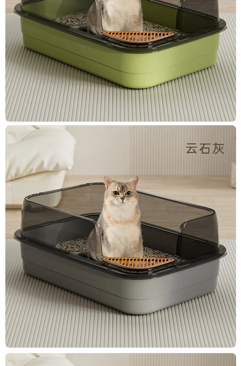 Extra Large Cat Litter Box Pet Sandbox Splashproof Cat Tray Cat Toilet Cleaning Basin Supplies Pet Toilet Kitten Tray Bedpan