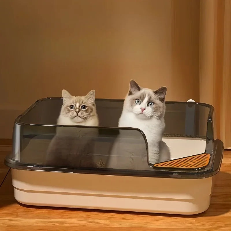 Extra Large Cat Litter Box Pet Sandbox Splashproof Cat Tray Cat Toilet Cleaning Basin Supplies Pet Toilet Kitten Tray Bedpan
