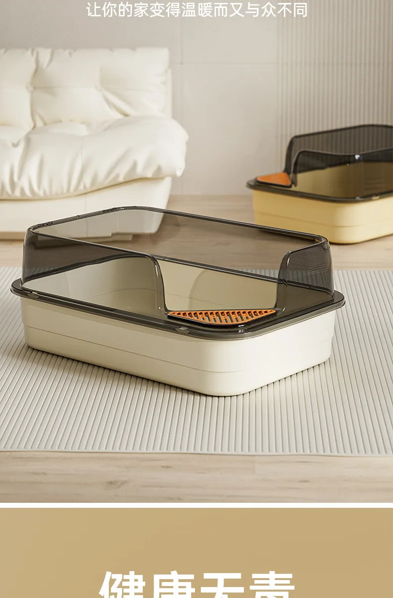 Extra Large Cat Litter Box Pet Sandbox Splashproof Cat Tray Cat Toilet Cleaning Basin Supplies Pet Toilet Kitten Tray Bedpan