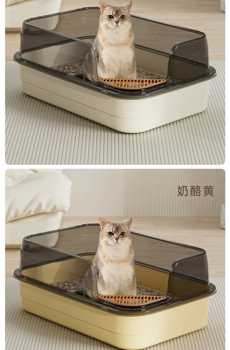 Extra Large Cat Litter Box Pet Sandbox Splashproof Cat Tray Cat Toilet Cleaning Basin Supplies Pet Toilet Kitten Tray Bedpan