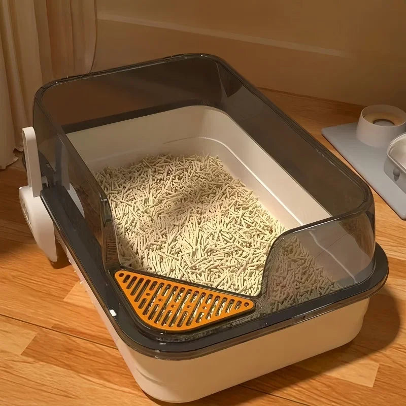 Extra Large Cat Litter Box Pet Sandbox Splashproof Cat Tray Cat Toilet Cleaning Basin Supplies Pet Toilet Kitten Tray Bedpan